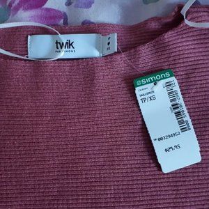 NWT SIMONS Twik BOAT NECK RIBBED SWEATER XS